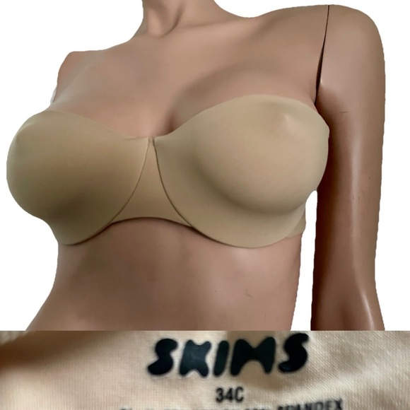 SKIMS Fits Everybody STRAPLESS BRA in CLAY NWOT Size 34C - Picture 5 of 9